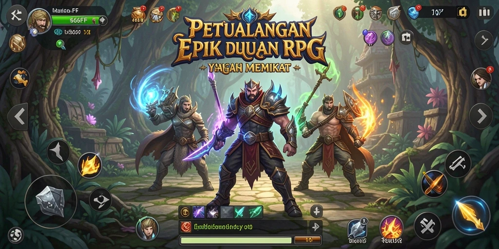 Tampilan menarik dari gameplay RPG 666FF yang penuh aksi.