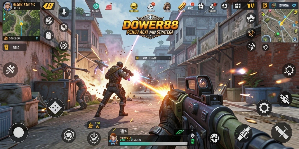 Screenshot gameplay DOWER88 menampilkan aksi pertempuran yang mendebarkan.