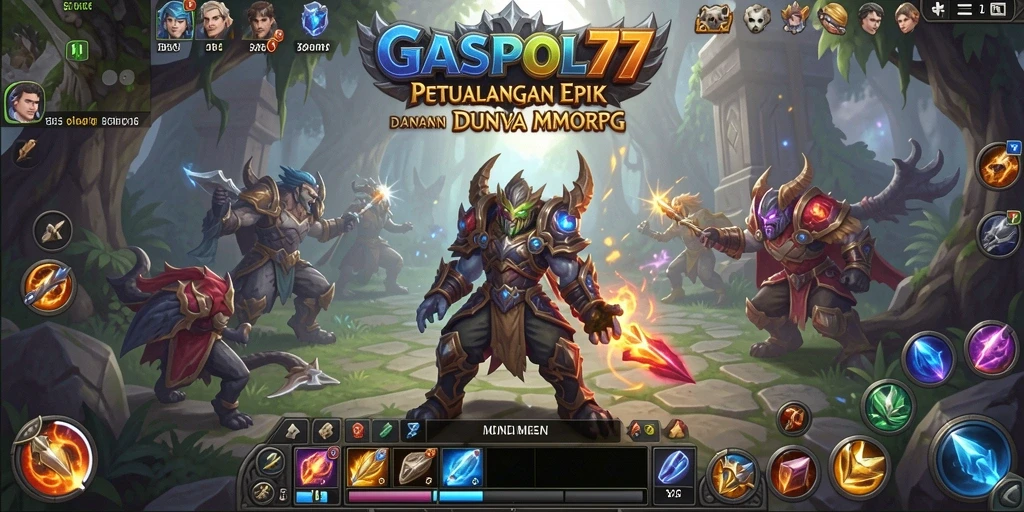 Screenshot gameplay GASPOL77 menunjukkan pertarungan seru di dunia MMORPG.