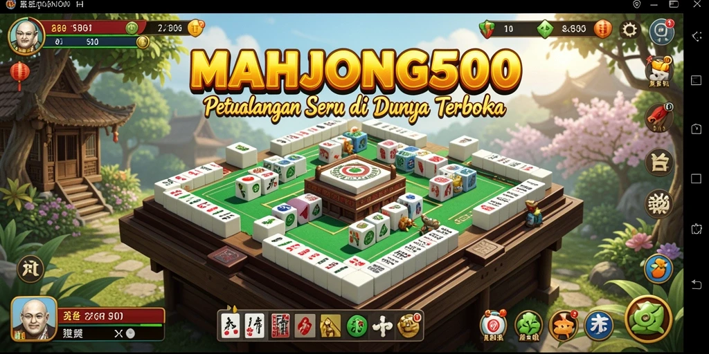 Tampilan menarik dari gameplay MAHJONG500 di dunia terbuka.