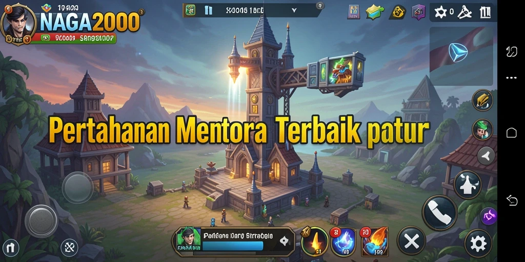 Tampilan gameplay seru dan menantang di NAGA2000 Tower Defense.