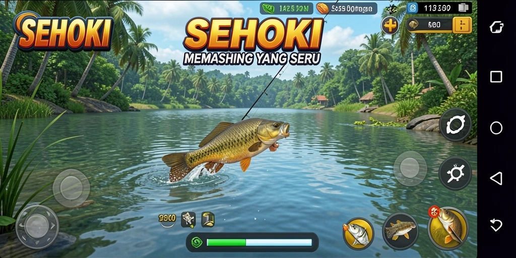 Tangkapan ikan besar dalam gameplay SEHOKI yang menantang.