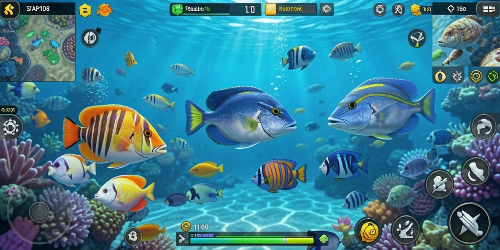 Screenshot gameplay SIAP108 menampilkan aksi menembak ikan yang seru dan mengasyikkan.