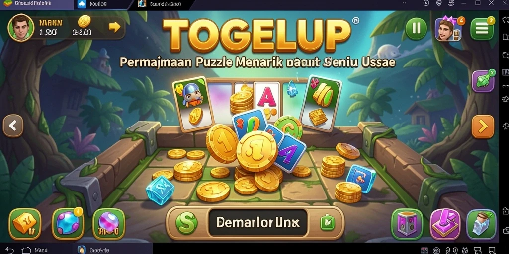 Screenshot TOGELUP menampilkan gameplay puzzle yang menarik.