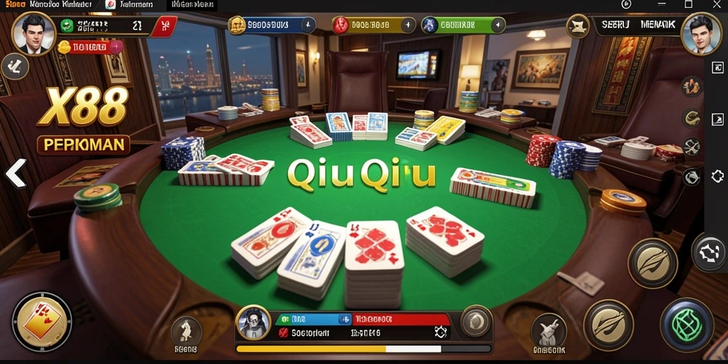 Screenshot X88 menampilkan gameplay QiuQiu yang menarik.